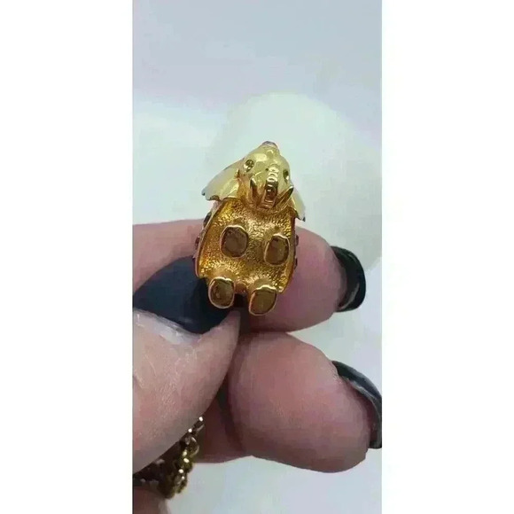 Vintage Joan Rivers Swarovski Crystal Elephant Gold Electroplate Necklace 1990s - Picture 11 of 16